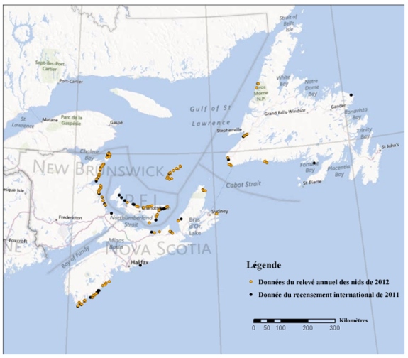 Carte illustrant la répartition de l’espèce ou les routes migratoires